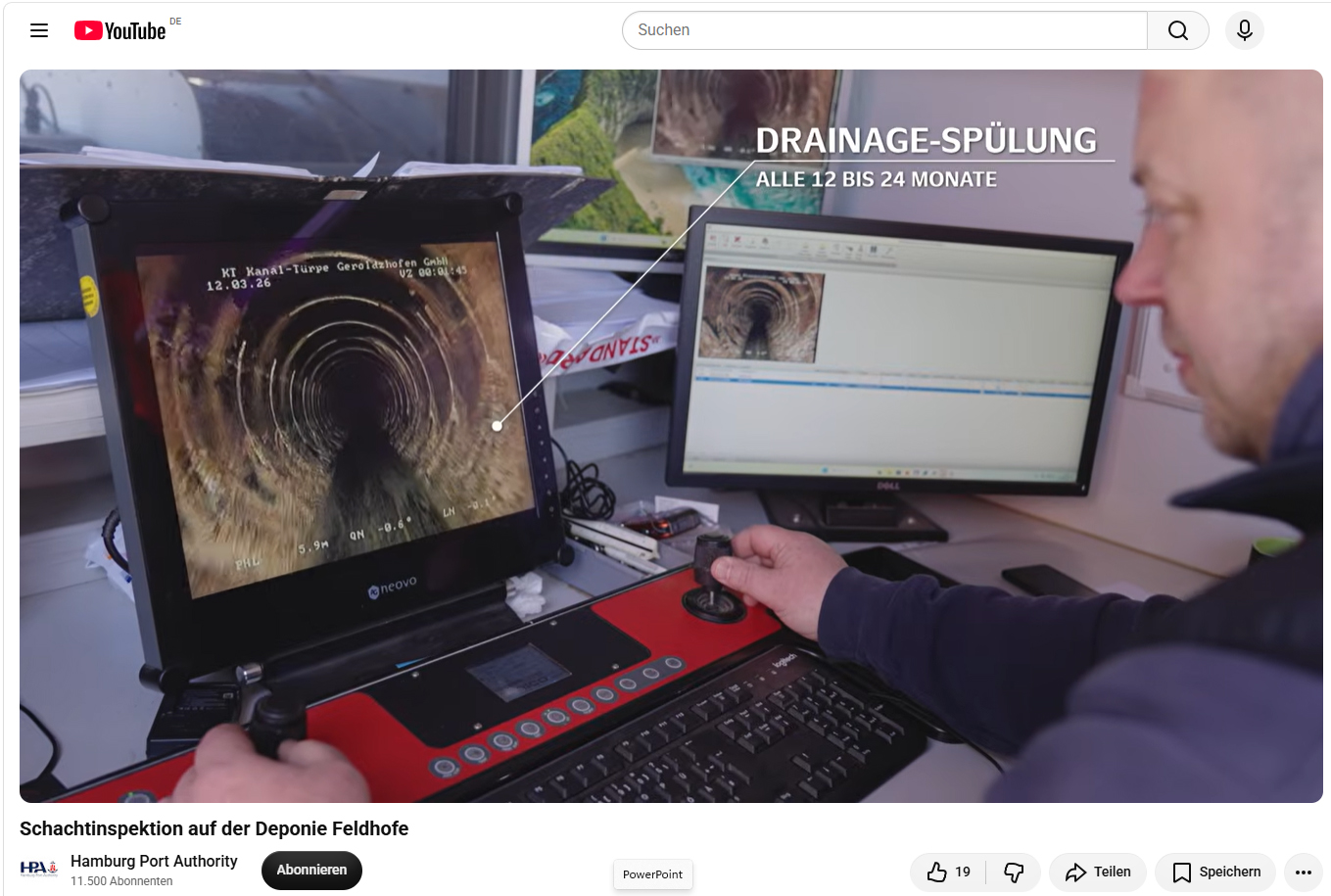 Video Screenshot Schachtinspektion